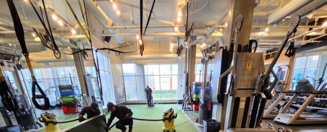 Turf Cleaning with Deep Cleaning Machine