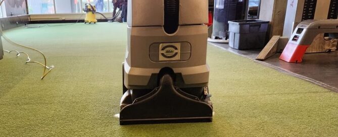 Turf Cleaning with Deep Cleaning Machine