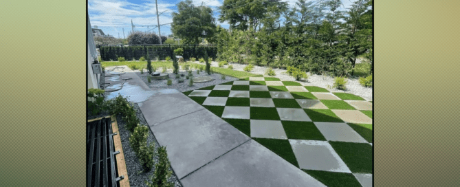 Premium Grass Blades Artificial Turf over Concrete Pavement