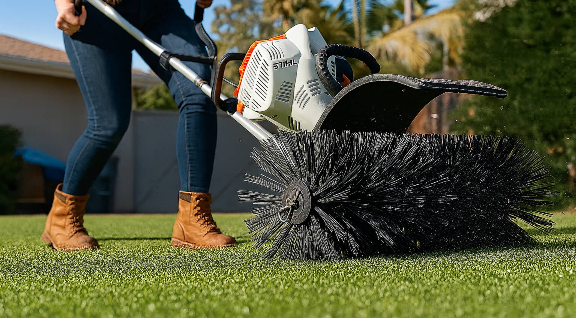 Professional artificial turf cleaning service